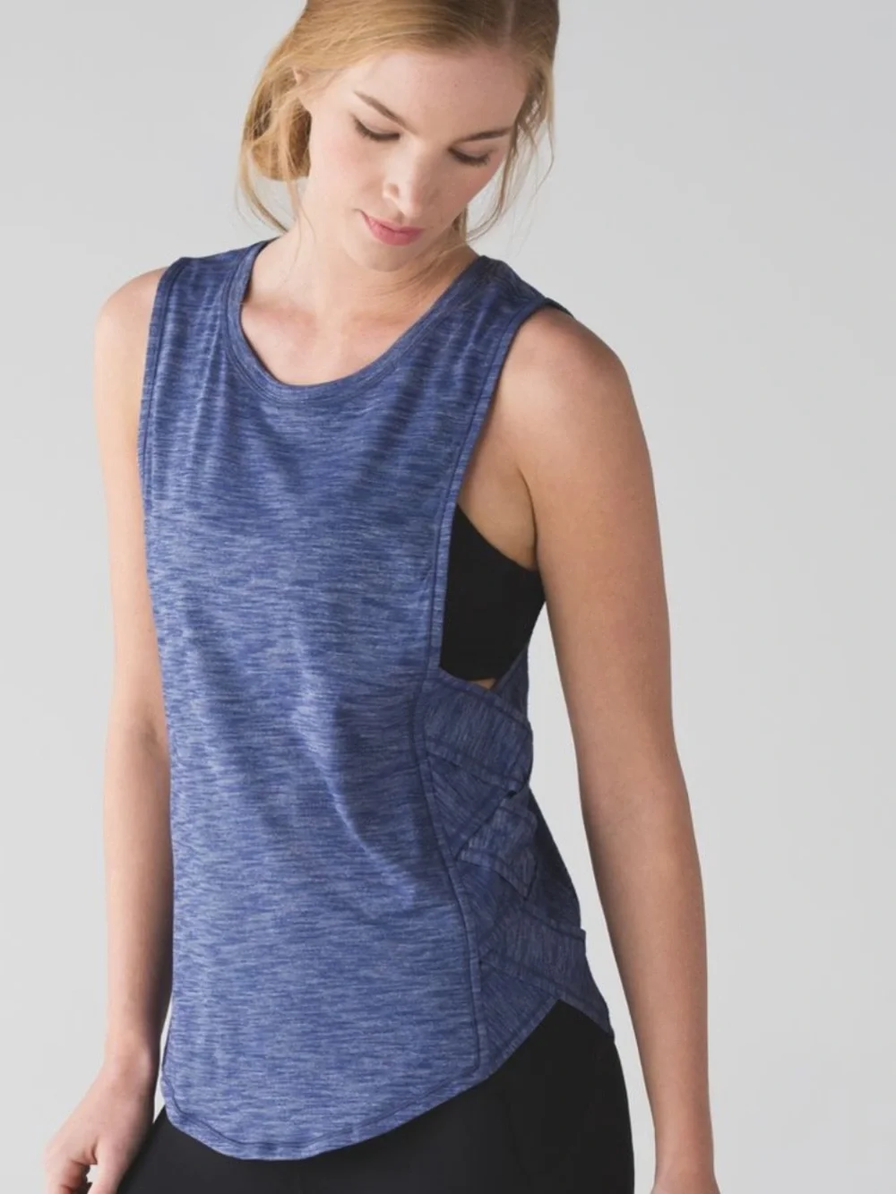 EUC Lululemon Women’s Var-City Muscle Tank Top Heathered Hero Blue Size 8